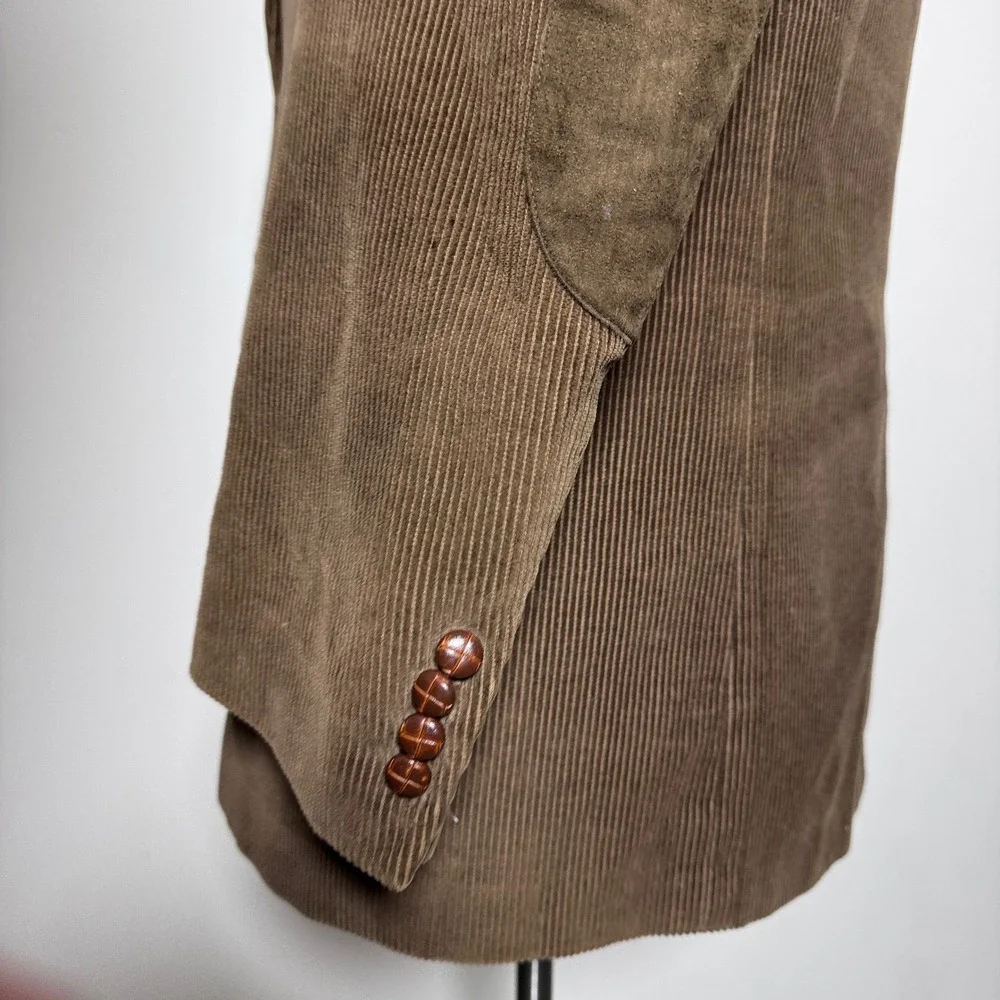 Lauren Ralph Lauren Sport Coat‎ Mens 43L Brown Corduroy Elbow Patches Blazer